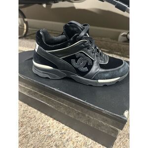 Chanel black sneakers size 36